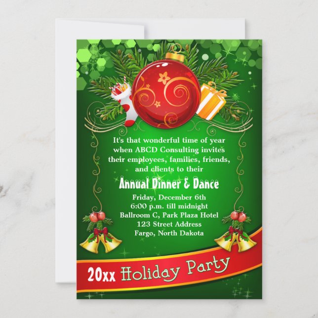 Invitación corporativa festiva de la celebración (Anverso)
