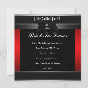Invitación Corporativa Formal de Corbata Negra Roj