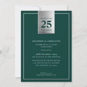 Invitación CORPORATIVO ANIVERSARIO elegante de negocios plata