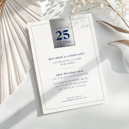 Invitación CORPORATIVO ANIVERSARIO elegante negocios plata ne