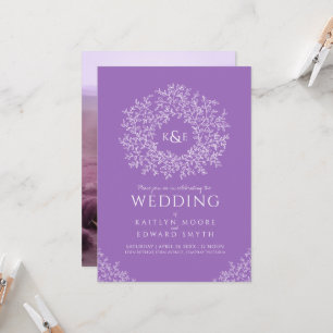 Invitación Correa botánica de la hoja de la primavera púrpura