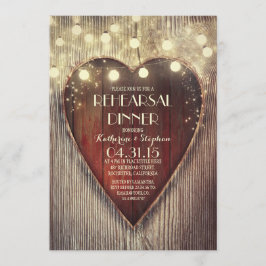 Invitación correa de corazón tallada luces de madera ensayo c