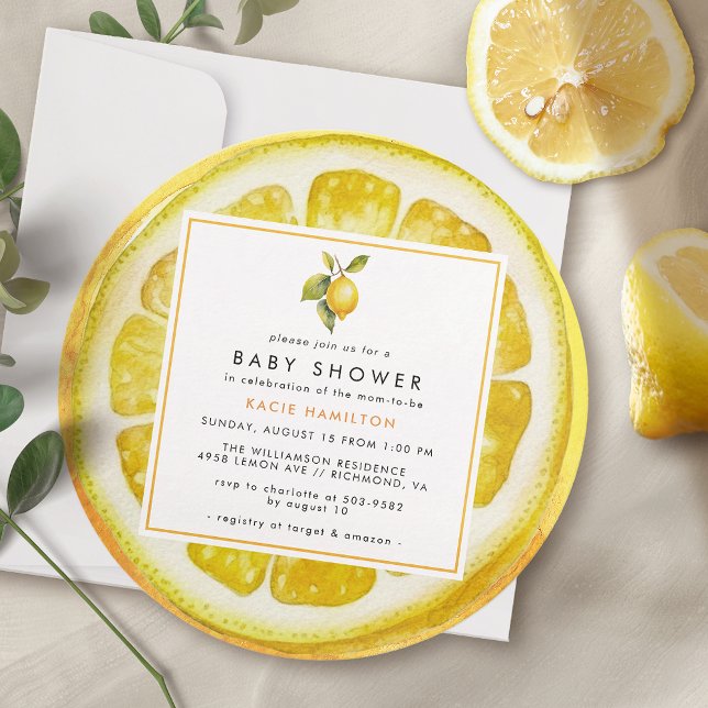 Invitación Correa de limón amarillo | Gracioso Baby Shower ún (Subido por el creador)