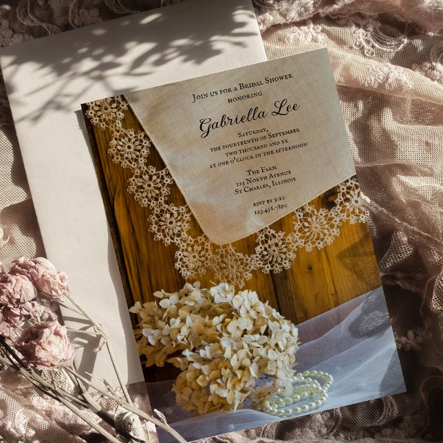 Invitación Correa y flores Barn Bridal Shower (Subido por el creador)