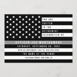 Invitación Corrección Línea Gris delgada Jubilación de Bander