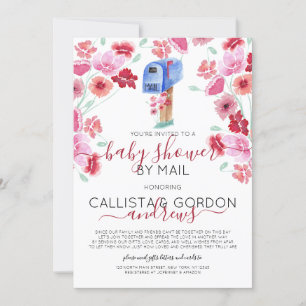 Invitación Corredor de agua de buzón de correo floral por cor