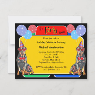 Invitación Corredor de cumpleaños de Rottweiler
