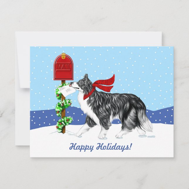 Invitación Correo de línea de borde de navidades (Anverso)