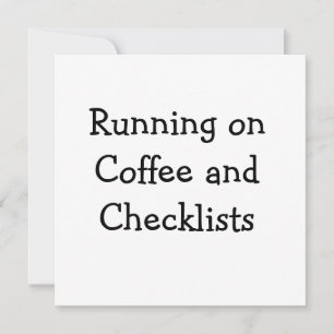 Invitación Corriendo con Café y Listas de Verificación