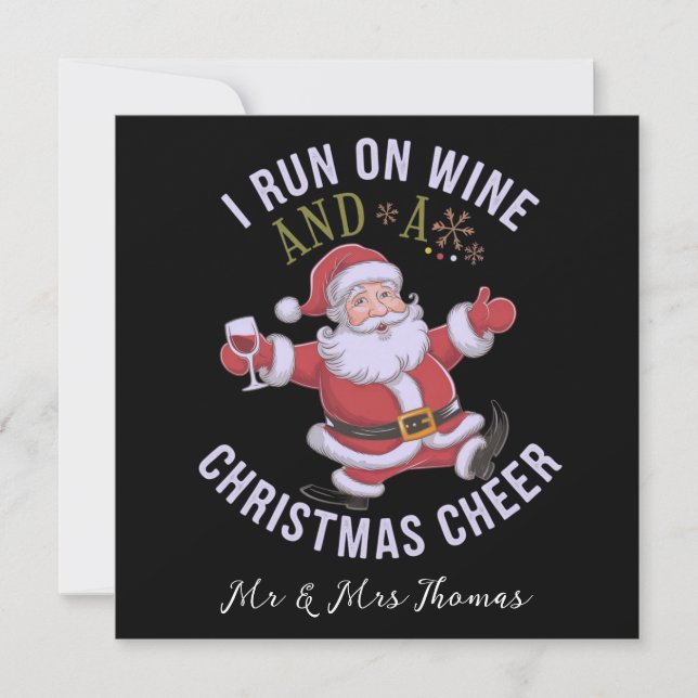 Invitación Corro en el vino y los Navidades saludan (Anverso)