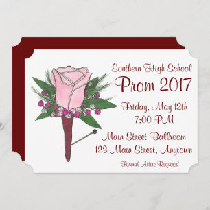 Invitación Corsage Boutonniere Prom Dance