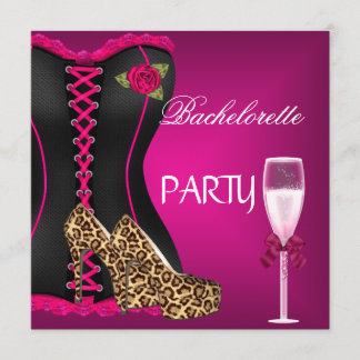 Invitación Corsé para Despedida de Soltera Zapatos Rosados Ne