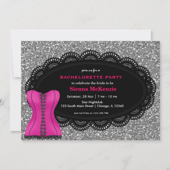 Invitación Corset Bachelorette (Anverso)