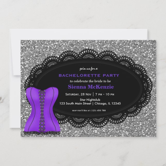 Invitación Corset Bachelorette (Anverso)