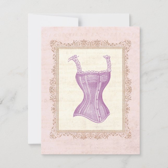 Invitación Corset Lingerie Bridal Shower (Anverso)