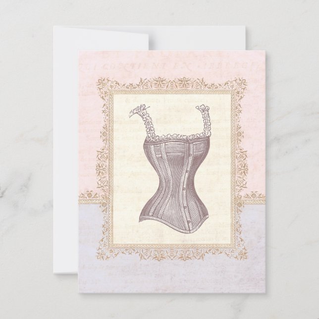 Invitación Corset Lingerie Bridal Shower (Anverso)