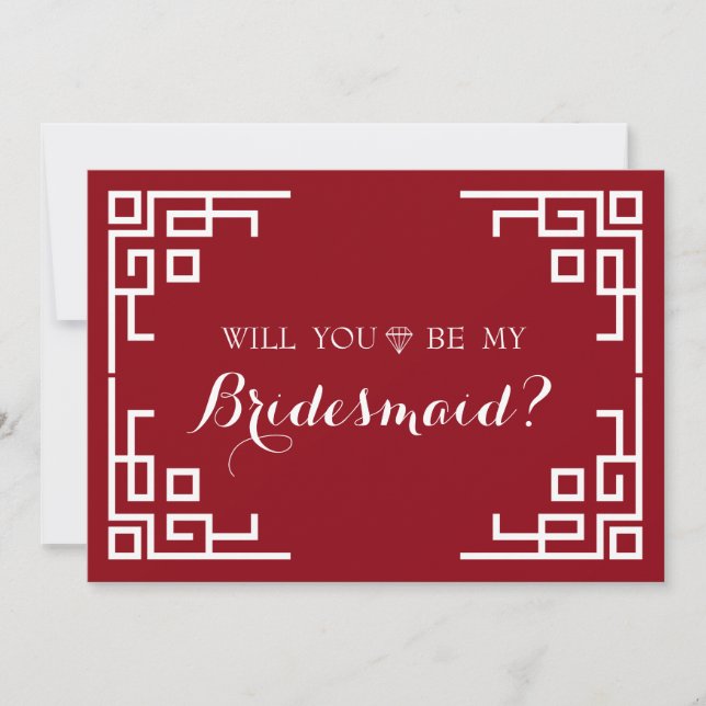 Invitación Corta De Borde De Swirl Marrón Serás Mi Novia (Anverso)