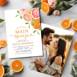Invitación Corta ducha de novia foto principal apretar cítric
