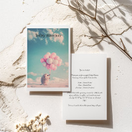 Invitación Corta erogata con globos de cumpleaños, personaliz