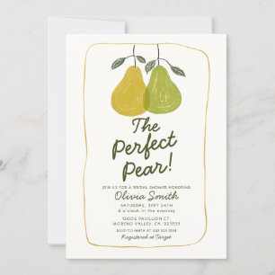 Invitación Corta mano dibujada Perfecta Pear Bridal Ducha
