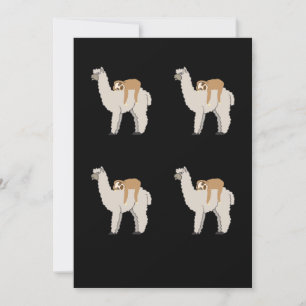 Invitación Corta pereza durmiendo en el patrón de Llama