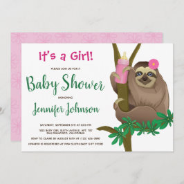 Invitación Corta Slote Rubor Pink Floral Baby Shower