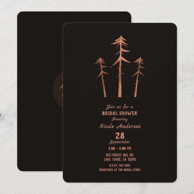 Invitación Cortadora de cerdos de bronce de cobre (Anverso / Reverso)
