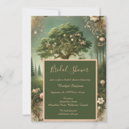 Invitación cortadora de novias medieval del bosque encantado 