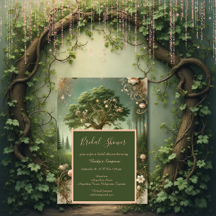 Invitación cortadora de novias medieval del bosque encantado 