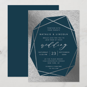 Invitación Cortar Gemstone Cualquier Boda de Relieve metaliza
