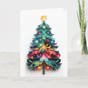 Invitación Cortar papel árbol de Navidad