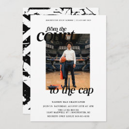 Invitación Corte de Graduación de Baloncesto Blanco al Cabo