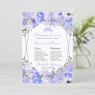 Invitación Corte de Honor de la Quinceanera de Flora Azul Per