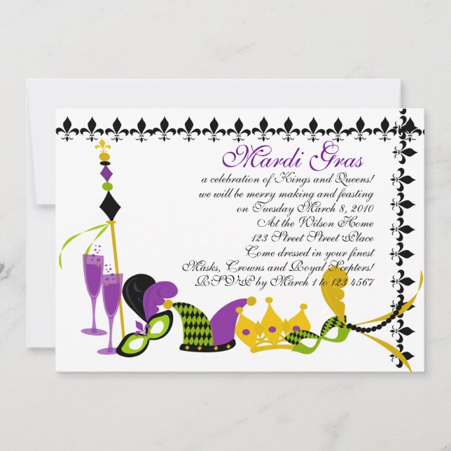 Invitación Corte del Rey del Mardi Gras (Anverso)