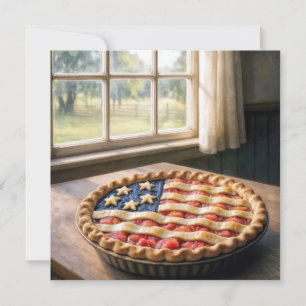 Invitación Corteza de bandera americana en pastel casero