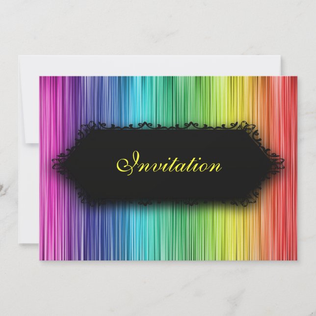 Invitación Cortina negra del arco iris de los acontecimientos (Anverso)