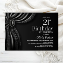 Cortina Negra Elegante Cumpleaños 21