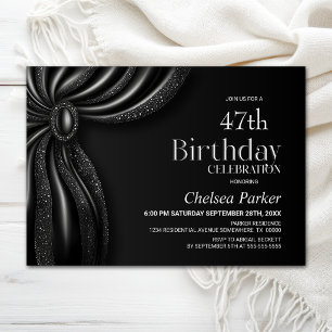 Invitación Cortina Negra Elegante para Cumpleaños de Cualquie
