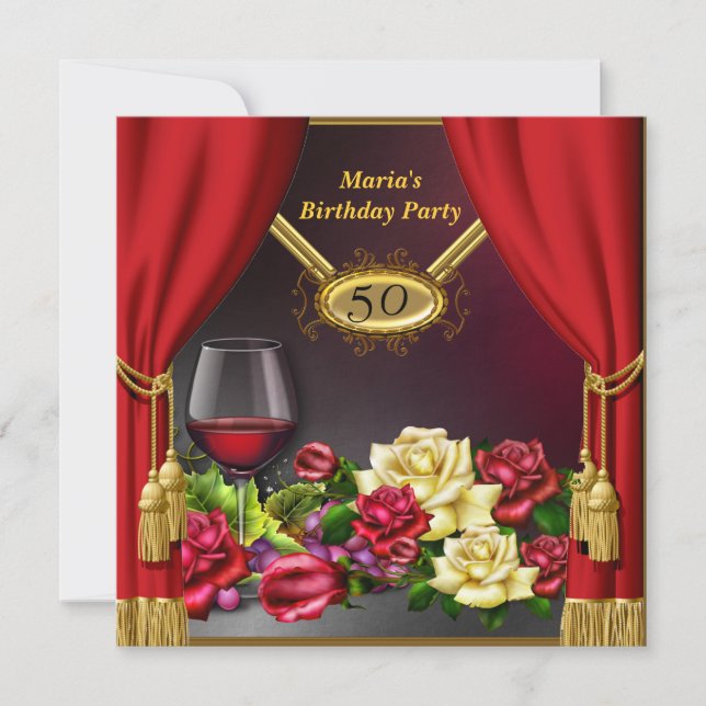 Invitación Cortina roja Invitación (Anverso)
