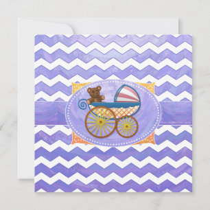 Invitación Cosas de bebé morado de sol