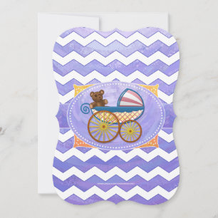 Invitación Cosas de bebé morado de sol