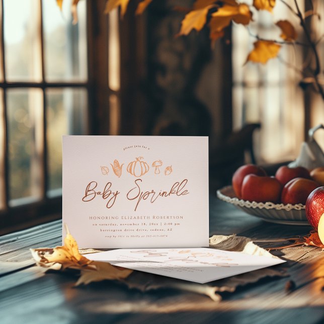 Invitación Cosas de otoño | Baby Shower del Día de Acción de  (Subido por el creador)