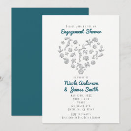 Invitación Cosas de Playa Corazón de Diamante Elegante Modern