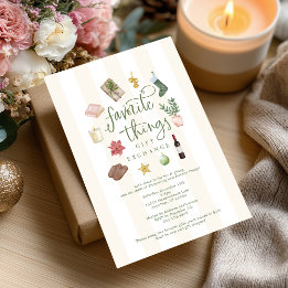 Invitación Cosas favoritas dan Fiesta a Navidades de intercam