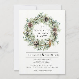 Invitación Cosas favoritas de festividad natural de la flor