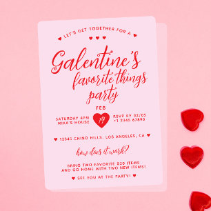 Invitación Cosas favoritas de Galentine Fiesta Valentine