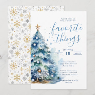 Invitación Cosas Favoritas de Navidad Fiesta de Comida