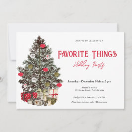 Invitación Cosas favoritas del árbol de Navidad
