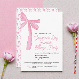 Invitación Cosas favoritas del tema del Fiesta de Galentine "