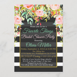 Invitación Cosas favoritas Fiesta de ducha de novia